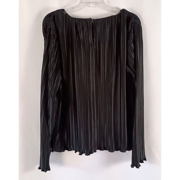 Ann Taylor LOFT Pleated Jersey Blouse Black Women’s Size XL Polyester Top - Picture 4 of 6